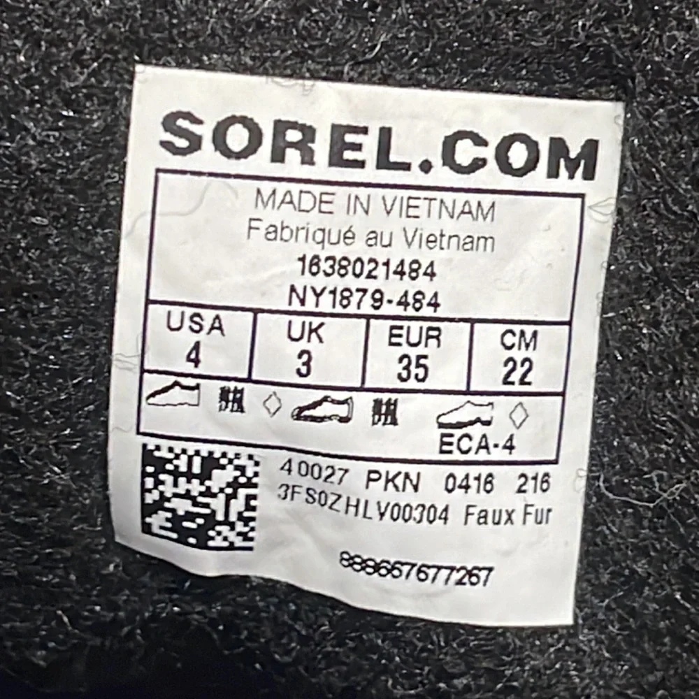 SOREL Purple, Pink, Black and white Waterproof Snow Rain Wintet Boots Size 4